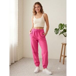 Garage women's hot Pink Jogger Sweatpants Elastic Waist Drawstring size small